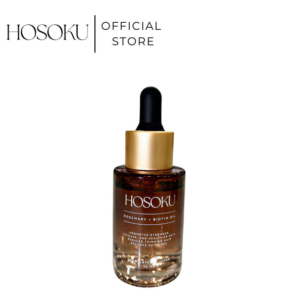 HOSOKU Rosemary + Biotin Hair Growth Oil – Strengthen, Thicken & Revive Thinning Hair (30ml)