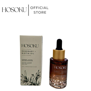 HOSOKU Rosemary + Biotin Hair Growth Oil – Strengthen, Thicken & Revive Thinning Hair (30ml)