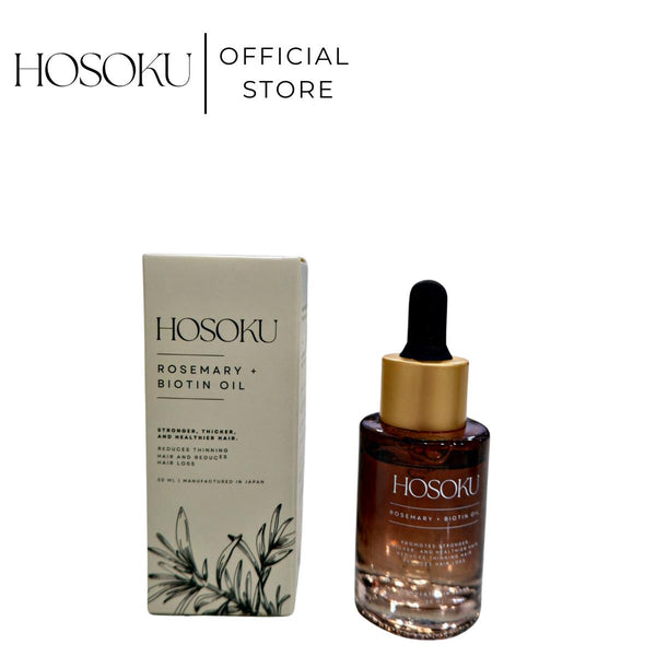 HOSOKU Rosemary + Biotin Hair Growth Oil – Strengthen, Thicken & Revive Thinning Hair (30ml)