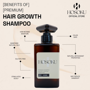 HOSOKU Hair Growth Shampoo – Advanced Japanese Formula for Thicker, Fuller Hair (450ml)