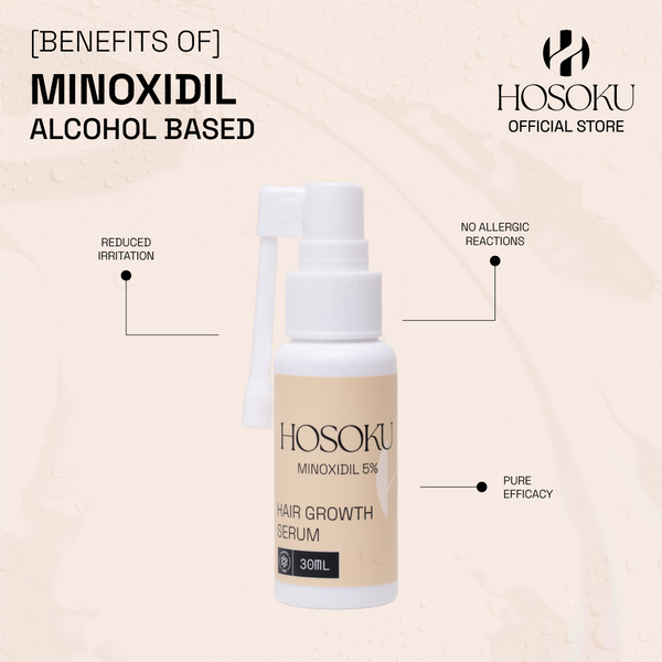 HOSOKU MINOXIDIL 5% [Alcohol-Based] – Rapid Absorption Hair Growth Serum (30ml)