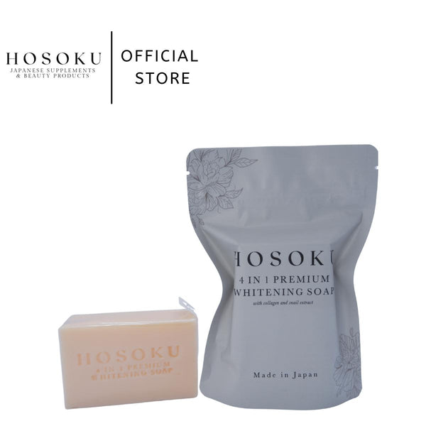HOSOKU 4-in-1 Intense Whitening Glow Soap – Brighten, Exfoliate, Hydrate & Smooth